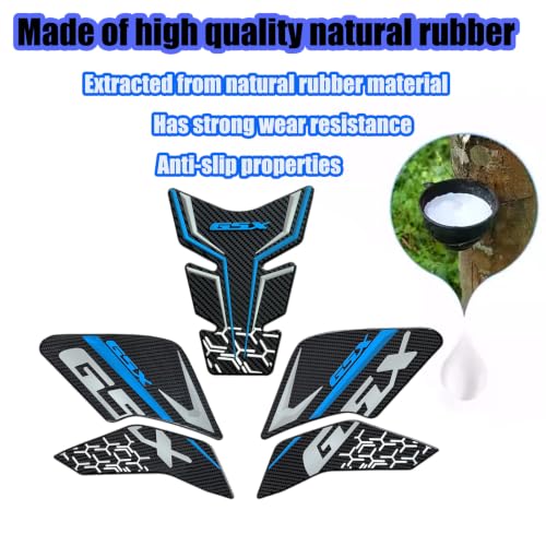for GSX-8R GSX-8S GSX8R GSX8S gsx8r/8s 2026-2025-2024-2023 Non-Slip Carbon Fiber Textured Bottom Side Fuel Tank Rubber Stickers 3D Embossed Rubber Fuel Tank Pads Fuel Tank Knee Pads (Gray) by HUANGCJCJ - Used condition - Image 5
