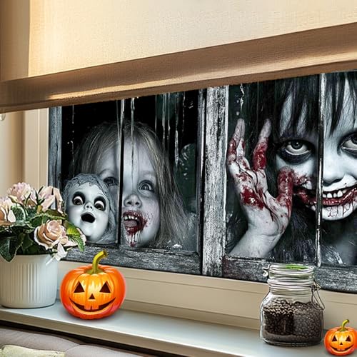Película adhesiva estática para ventana con diseño de Halloween de HOMETITUTE miniatura 6