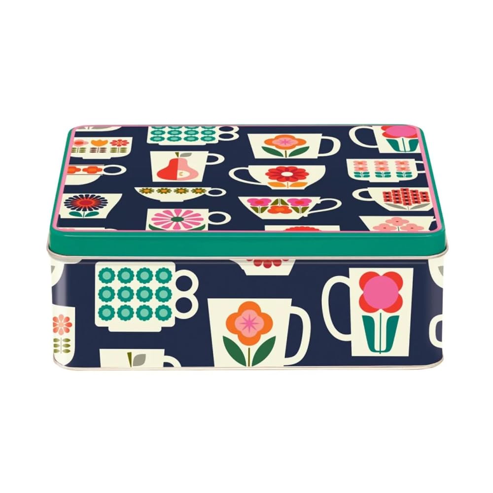 Elite Tins Mult1 Kate Rhees Teacup Deep Rectangular Tin 195 X 154 X 75Mm