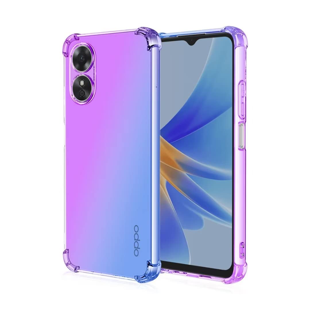 GOKEN Vetro Sfumato Cover per Oppo A17 4G, Cover con Schienale in Vetro temperato + Cornice Paraurti in Silicone Morbido, AntiGraffio Custodia Protettiva Case (6
