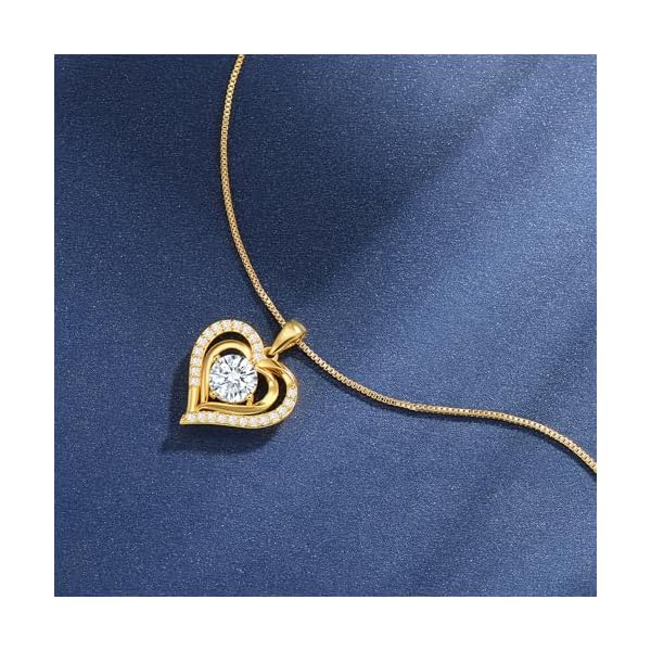 waitrose Moissanite Heart Necklace for Women Birthday Gifts for Wife S925 Sterling Silver Jewelry for Christmas Anniversary Valentine Birthday Gift for Her Girlfriend Mom - Image 6