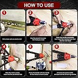 HAUTMEC 5-in-1 Rivet Gun 13" Pop Rivet Tool with Portable Wrench and Rivets Collecting Bottle Heavy Duty Hand Riveter for Metal, Aluminum, Steel HT0129 - Image 5