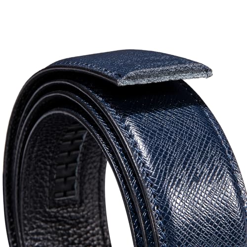 Image of Barry.Wang Mens 2 Pack Ratchet Belts Leather Adjustable 1 3 /8 inch Gift Box | Smooth Sliding,Trim to Fit,Click Belt Set for Dress Casual,Fashion Classic,Business,Birthday,Anniversary,Halloween,Christmas