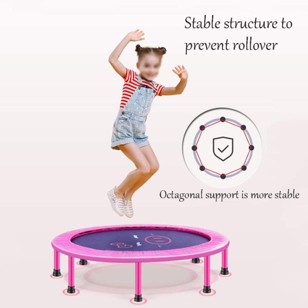 MU Aptitud Trampolín Plegable de 40 Pulgadas Rebounder Trampolín, Ejercicio con Ajustable Barandilla de Cubierta de la Yoga Al Aire Libre Jardín Ejercicio Cardiovascular