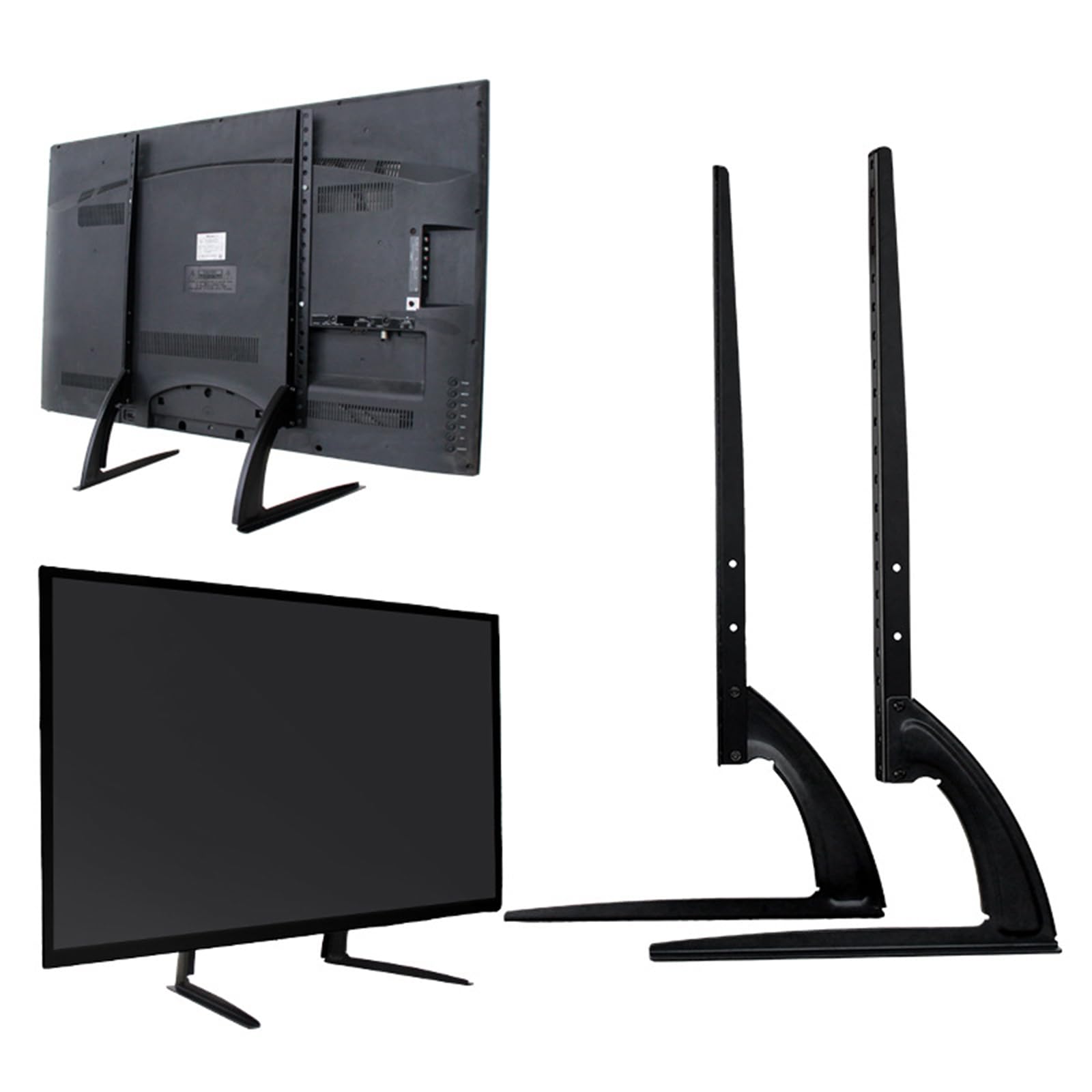 Base de soporte para televisores de mesa para televisores LCD LED de pantalla plana de 26 a 75 pulgadas, altura ajustable, soporta hasta 88 libras