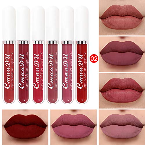 HXS Matte Liquid Lipstick Velvet Lipstick Set Waterproof Long Lasting Lip Gloss Smooth Soft Nude Sexy Matte Lip Glosses Lip Stick Makeup Set for Women Beauty Lip Gloss Cosmetics Set