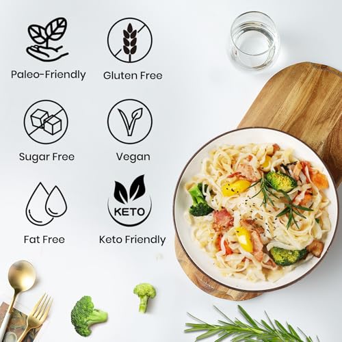 VOLO VERO Konjac Shirataki Noodle Fettuccine, 10 Packs, Gluten Free, Vegan, Keto, Sugar-Free, Fat-Free, Low Calorie, Ready to Eat Low-Carb Pasta, Quick Healthy Diet, Holiday Gifts