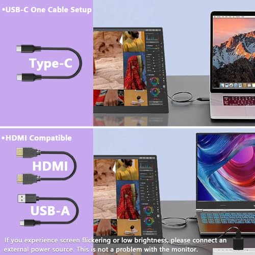 Image of 16 inch Portable Monitor 1200P 16:10 IPS Laptop Screen Extender, USB-C HDMI External Second Monitor with HDR, Built-in Stand & Speakers,VESA Compatible Portable Monitor for Laptop PC Mac Phone Xbox PS5