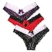 SPFAS Women's Cotton Thong Underwear Soft Lace Thong Panties