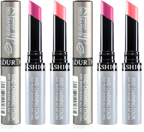 Image of Fashion Colour Kiss Lip No Transfer Lipstick, Waterproof, Smudgeproof, Long Lasting Combo (Warm Pink & Fuscous) (Pack of 2)