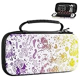 MoKo Tasche Kompatibel mit Nintendo Switch OLED Modell/Nintendo, Tragbare Reise Rundum Schutz Hartschalen Aufbewahrungstasche für Zubehör Tragetasche Hülle Case, Lila/Gelb, Carrying Case