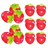 OATIPHO 24 Bigodini in Spugna alla Fragola per Chioma Lunghi e Corti, Rulli Morbidi per Uso Notturno, Styling Naturale senza Calore, Bigodini Comodi per Casa e Viaggi