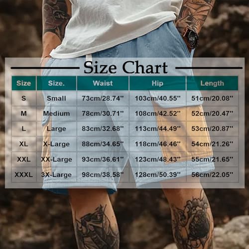 Summer Cargo Corduroy Shorts for Men Retro Workout Short Big and Tall Loose Multi Pocket Outdoor Hiking Short Pant2