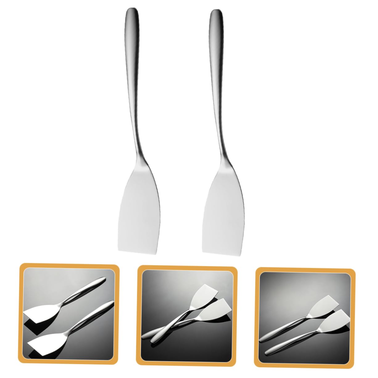 UPKOCH 5 Series Espátula Para Freír De Acero Inoxidable Mini Espátulas De Cocina Utensilios Barbacoa Set Barbacoa Utensilios Espátula Para Bistec De Acero Inoxidable Pala 2 Piezas X 5