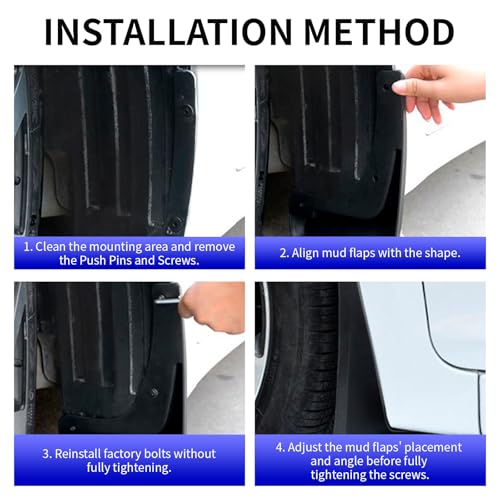 Image of KELCSEECS Car Mud Flaps Fit for Nissan Rogue 2021-2023 Mud Flaps, Front & Rear Mud Splash Guard Compatible with 2023-2021 Rogue Mudflap Fender Guards, 4 Pcs Mud Guard Kit Accessories Black