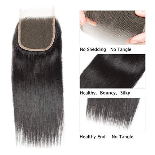 Image of Tressedup hair Front Lace Hair Closure hair wigs For Women and Girls Hair Topper Closure Natural Look Hairs Black 18 Inch Length 100 Gram Pack of 1