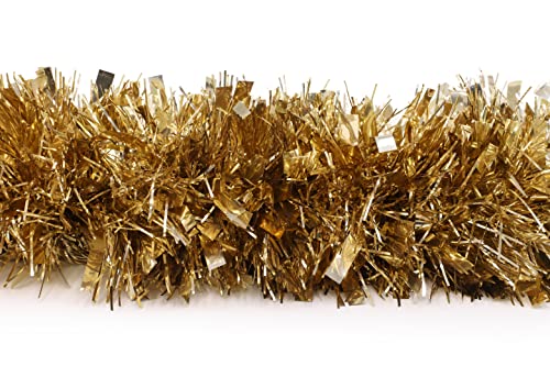 Christmas Concepts® 3m / 9.8ft Klobig/Feines Weihnachtslametta - Weihnachtsdekoration - Hochwertige Lametta (Champagner Gold) – Ansicht 5