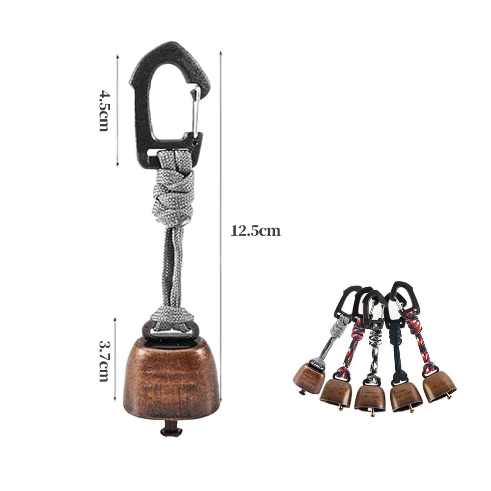 Set di campane anti-orso, campane per orso, per escursioni, anti perdite, campane d'orso, fischietto di sicurezza per campeggio, escursioni, attività all'aperto, 5 pezzi