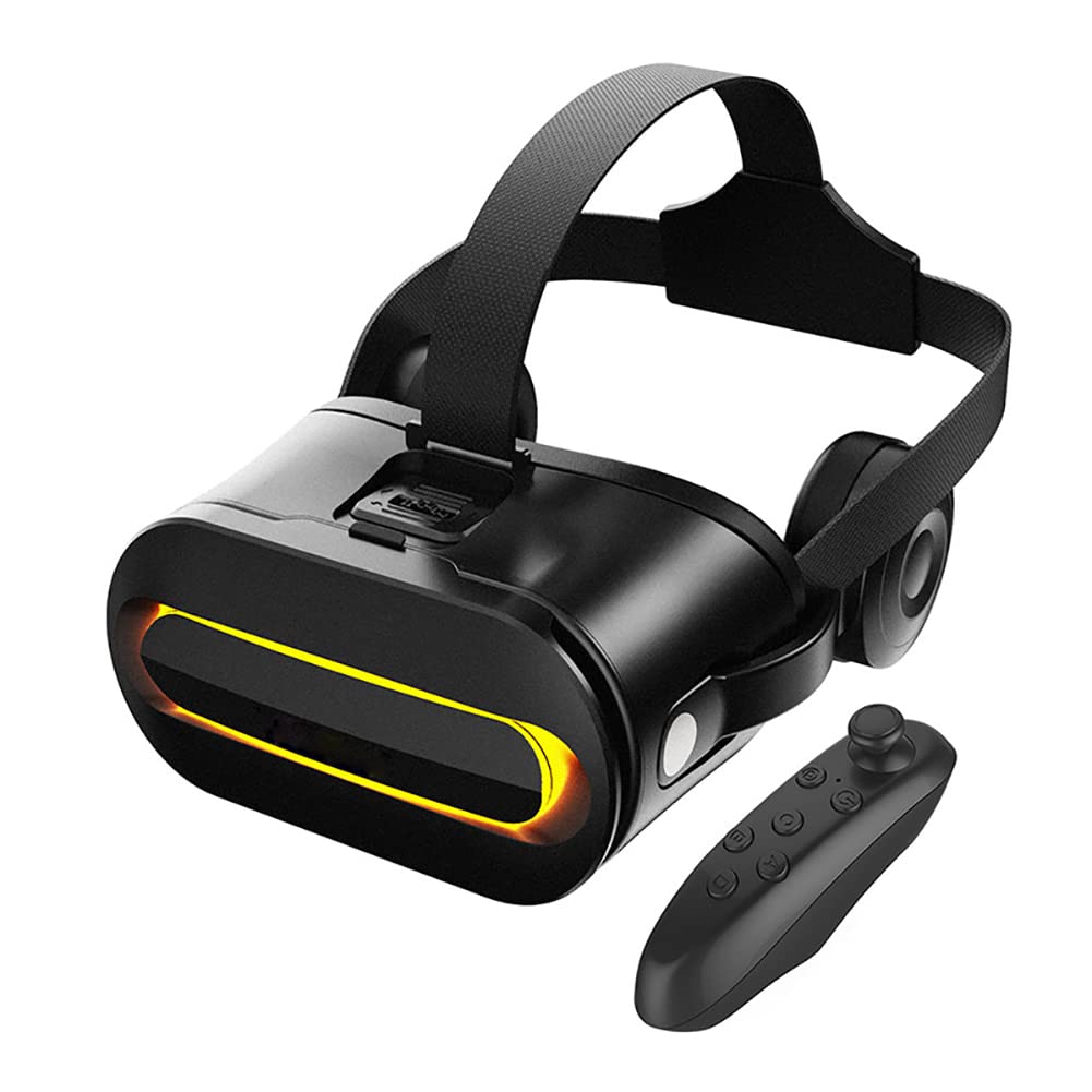 Okulary 3D VR do rzeczywistości wirtualnej w wysokiej rozdzielczości słuchawki z uchwytami do gier, do smartfonów 4,5-6,7 cala, kompatybilne z telefonami z systemem iOS i Android
