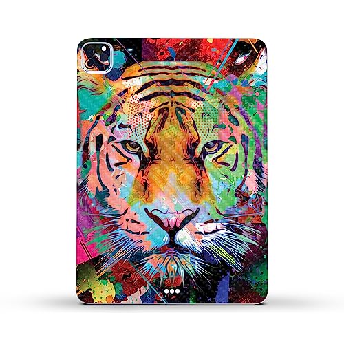 Image of MightySkins Carbon Fiber Skin Compatible with Apple iPad Pro 11 inch M2 4th Gen (2022) Full Wrap Kit - Neon Tiger | Protective, Durable Textured Carbon Fiber Finish | Easy to Apply | Made in The USA