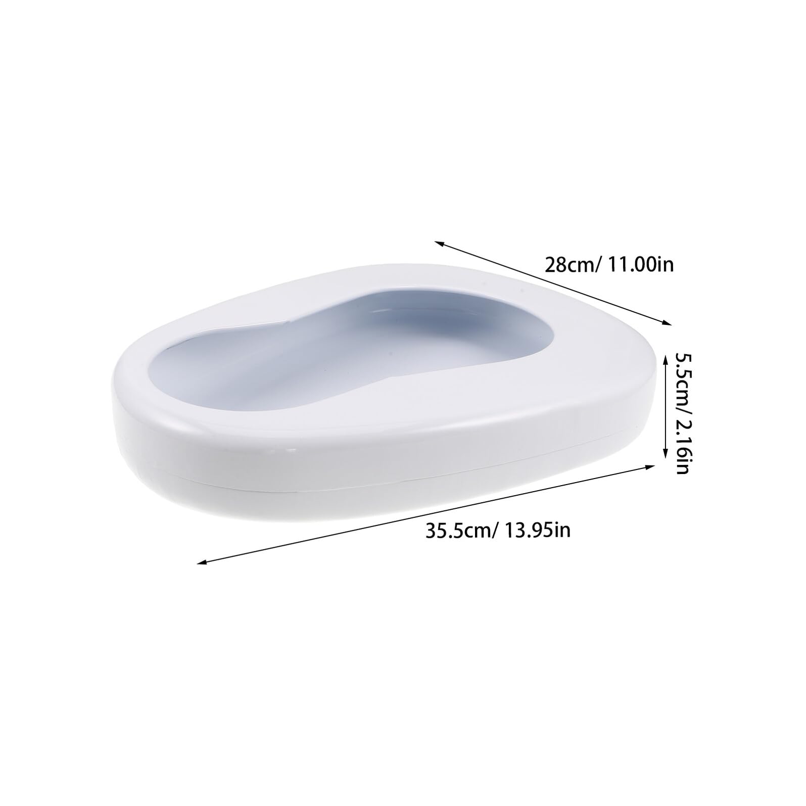 Artibetter Padella per Anziani Allettati in Ferro Bianco, Design Ergonomico e Portatile, Pratica per Uso Ospedaliero e Assistenza Domiciliare