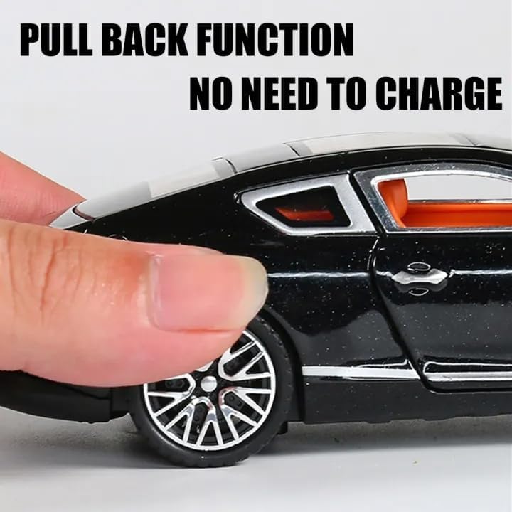 Image of 1:32 Bentley Continental GT Scale Model Car - Exclusive Alloy Metal Pull Back Die Cast Car Toy with Openable Doors, Light & Music - Best Gifts for Kids【Colors as Per Stock】