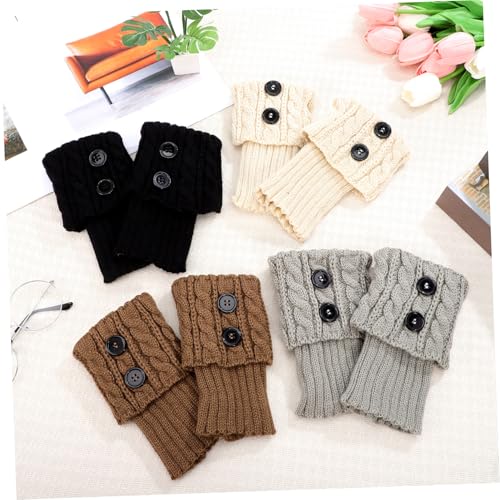 4pairs Fashion Women's Short Leg Warmers Boot Toppers Womens Boot Socks Kawaii Leg Warmers Wide Compatibility4