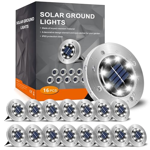 INCX Solar Lights Outdoor Waterproof, 16 Pack Solar...
