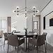 Lampundit DNA 10-Light Chandelier Black Finish with Globe Glass Shade, Modern Chandelier for Kitchen Island Dining Room Living Room
