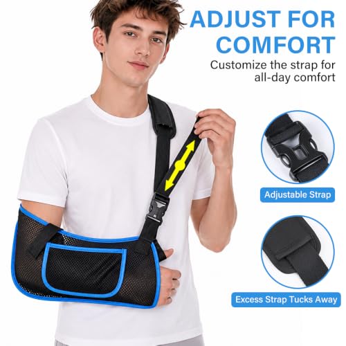 Image of Mesh Shower Arm Sling Shoulder Immobilizer for Shoulder Surgery Recovery