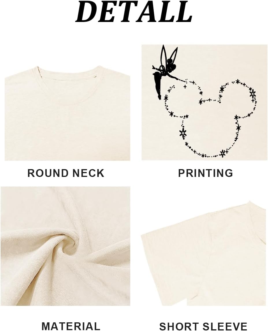 Magic Kingdom Castle Shirt Women Casual Vacation Holiday Short Sleeve Boho Clothes for Women Summer Fairy Cute Tops - Image 6