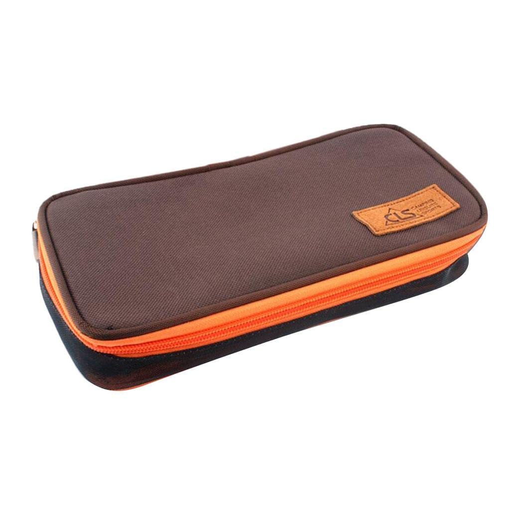 zalati Picnic Bag for Outdoor Tableware Flatware Organizer Case, Brown, Medium/Large - Image 4