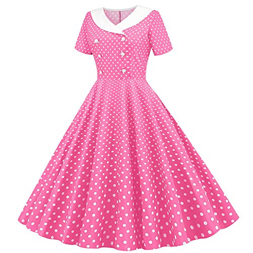 Image of ODIZLI Women's Summer Retro Vintage Sleeveless Floral Polka Dot Print Midi A-line Dress S-2XL