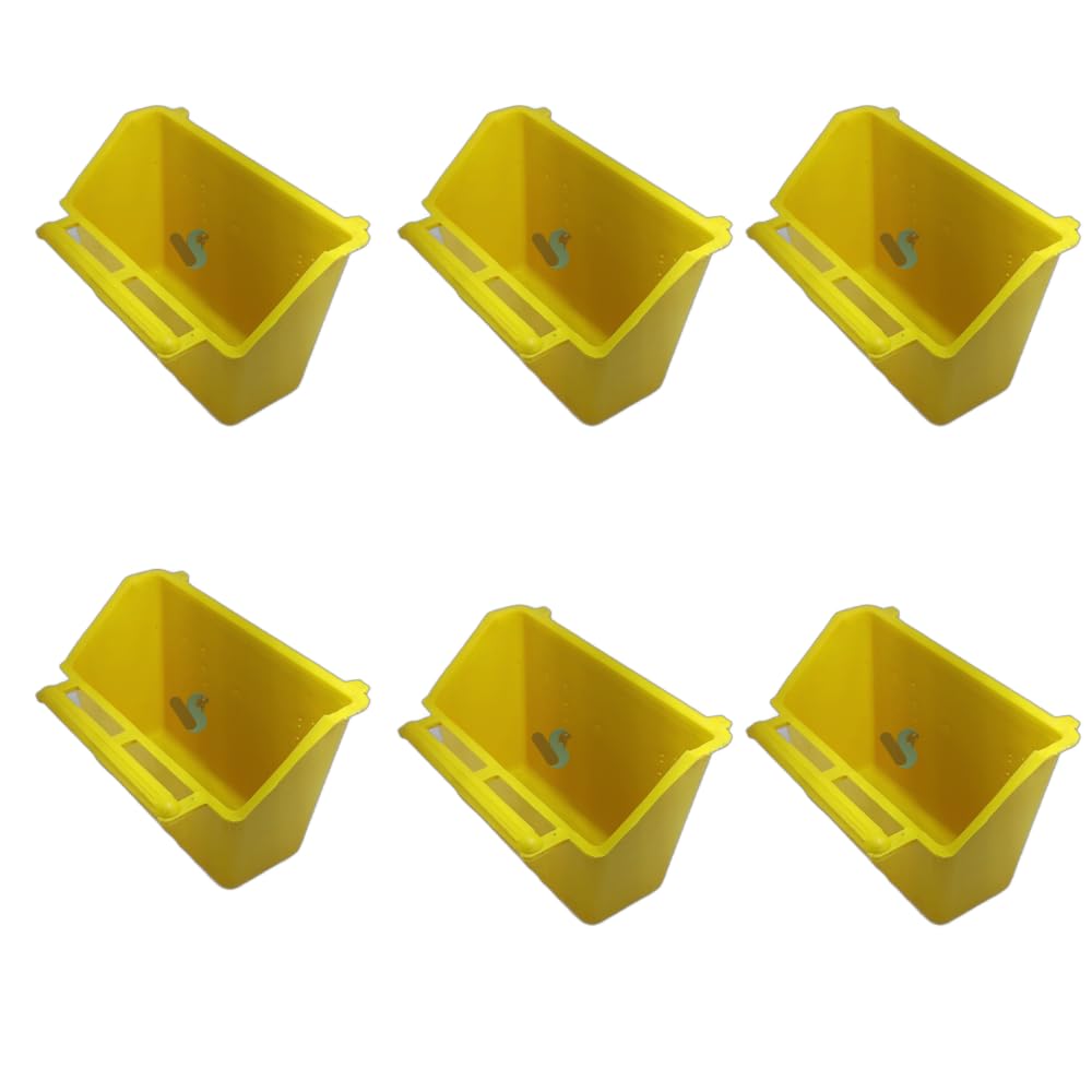 Birds Cage Food Feeder 200ml with Perch Bowl for Love Birds,Finches,Cockatail,Conure,Pigeons (Pack of 6) (B0CVDV9RLH) Amazon Price History, Amazon Price Tracker