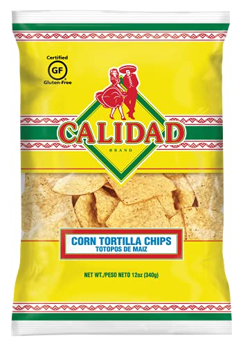 Calidad Yellow Corn Tortilla Chips, Gluten Free, Trans Fat Free, Mexican Restaurant Style Chips, 12 oz