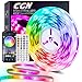 Ruban LED 15M, CGN LED Bande Bluetooth RGB 5050 LED Chambre Multicolore Lumineuse Guirlande avec 45-Touches-Télécommande, Musique/Micro Sync, Convient à la Décoration de la Maison/ Fête/ Cuisine etc