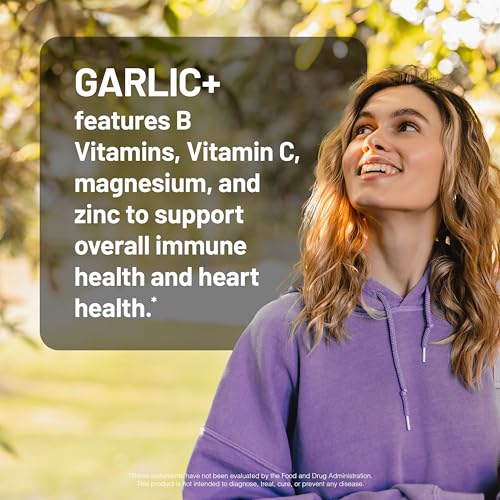 NatureWise Garlic Extract 5,500 mcg Allicin Supplement - Healthy Cholesterol & Blood Pressure Formula + Vitamins B & C - Vegan Tablets w/Enteric Coating, Non-GMO, Gluten-Free, 60 Count [30-Day Supply] - image 7