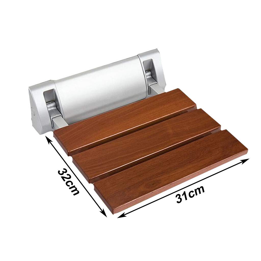 Moderno Asiento de Ducha Plegable Madera Maciza Taburete de Seguridad Silla en el baño Casa Montaje en Pared Banco de Asiento de Ducha Carga de 250 kg. para Ancianos, discapacitados, Adultos