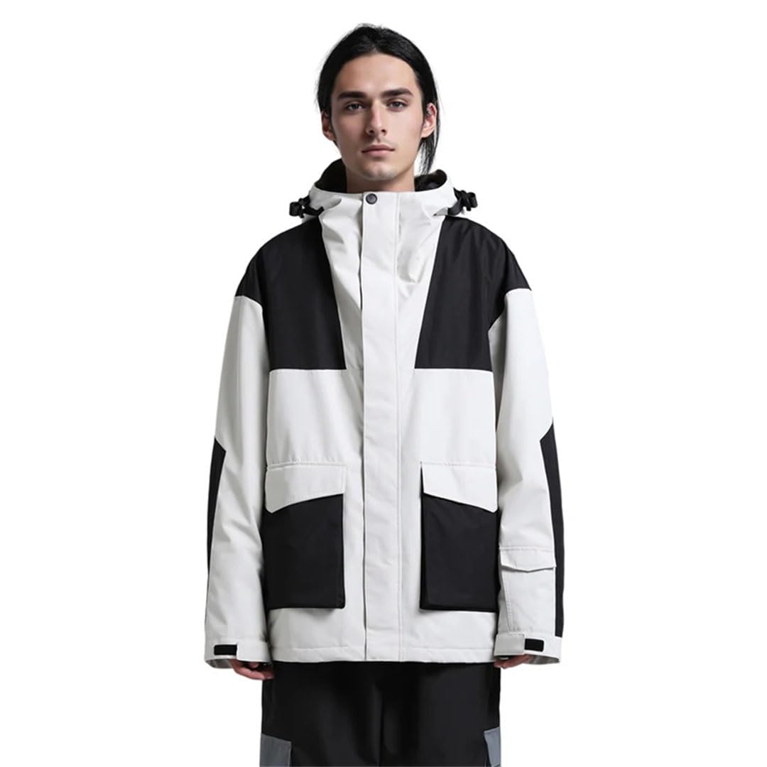 Damska kurtka narciarska pojedyncza deska kontrastujące łączenie luźne sporty outdoorowe profesjonalny płaszcz narciarski kolor 11 XXL, Kolor 11, XXL