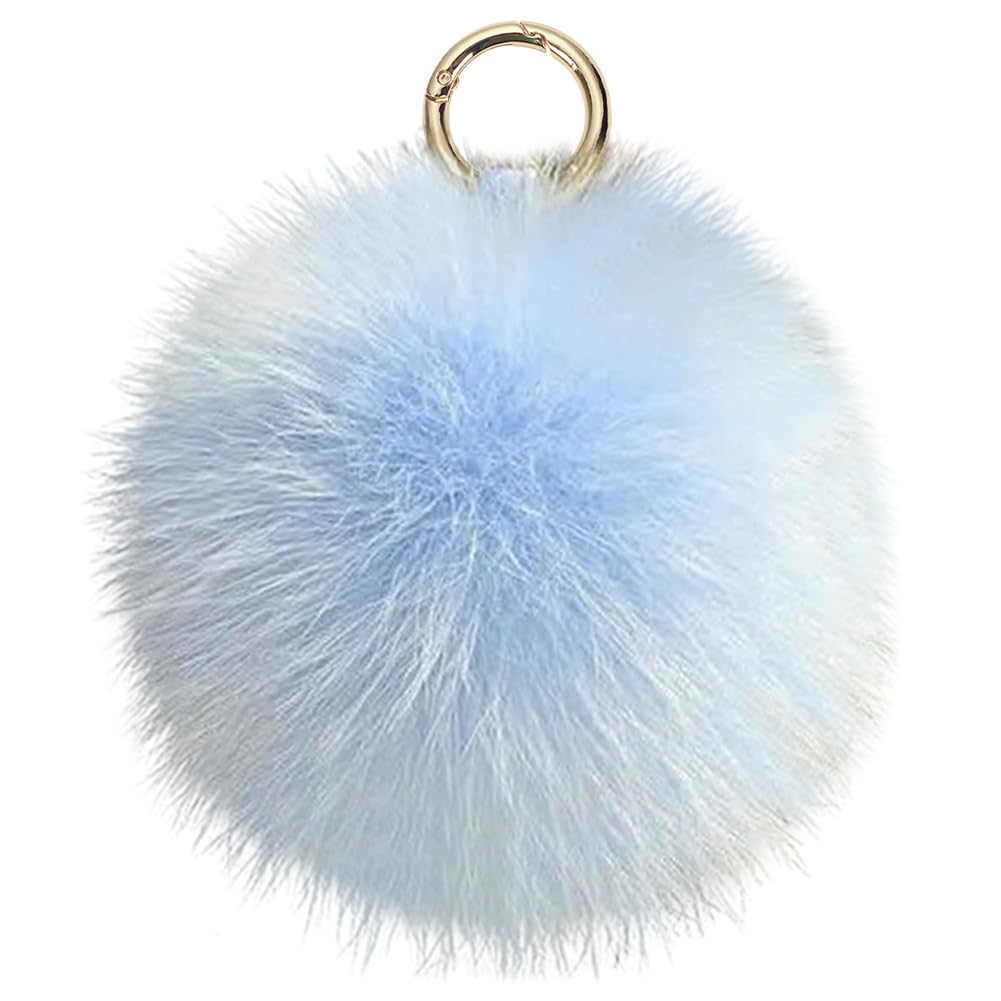 Llavero de bola de lujo, llavero esponjoso para mujer, elegante dije para bolso, regalo de joyería