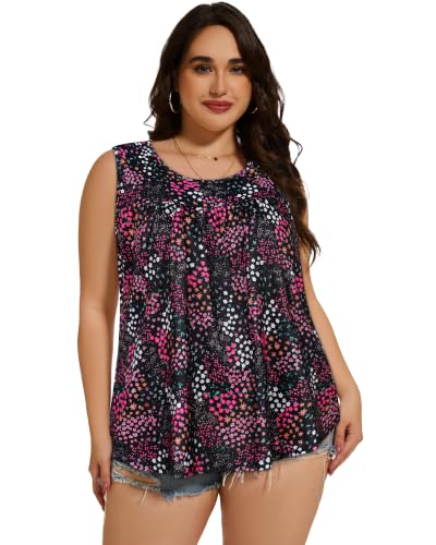 Image of Women Plus Size Tank Top Casual Summer Tops Loose Fit Sleeveless T Shirts Trendy Crewneck Tunic Tees 2026