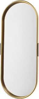 FOMIYES Desktop Oval Jewelry Cosmetics Storage Plate Jewelry Organizer Mirror Tray