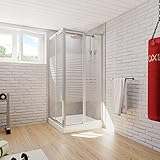 Schulte Duschkabine Eckeinstieg variabel Sunny, 77,6 - 90 cm, 3 mm Sicherheitsglas (ESG) Querstreifen, Silberfarben, D1940 01 72