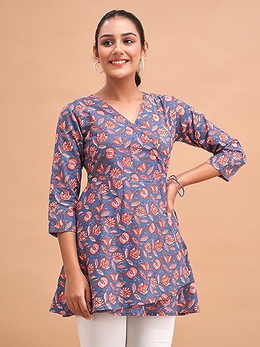 Image of feranoid Women Cotton Angrakha Kurti