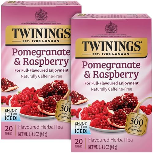 Twinings Herbal Pomegranate and Raspberry Tea, 40 Count