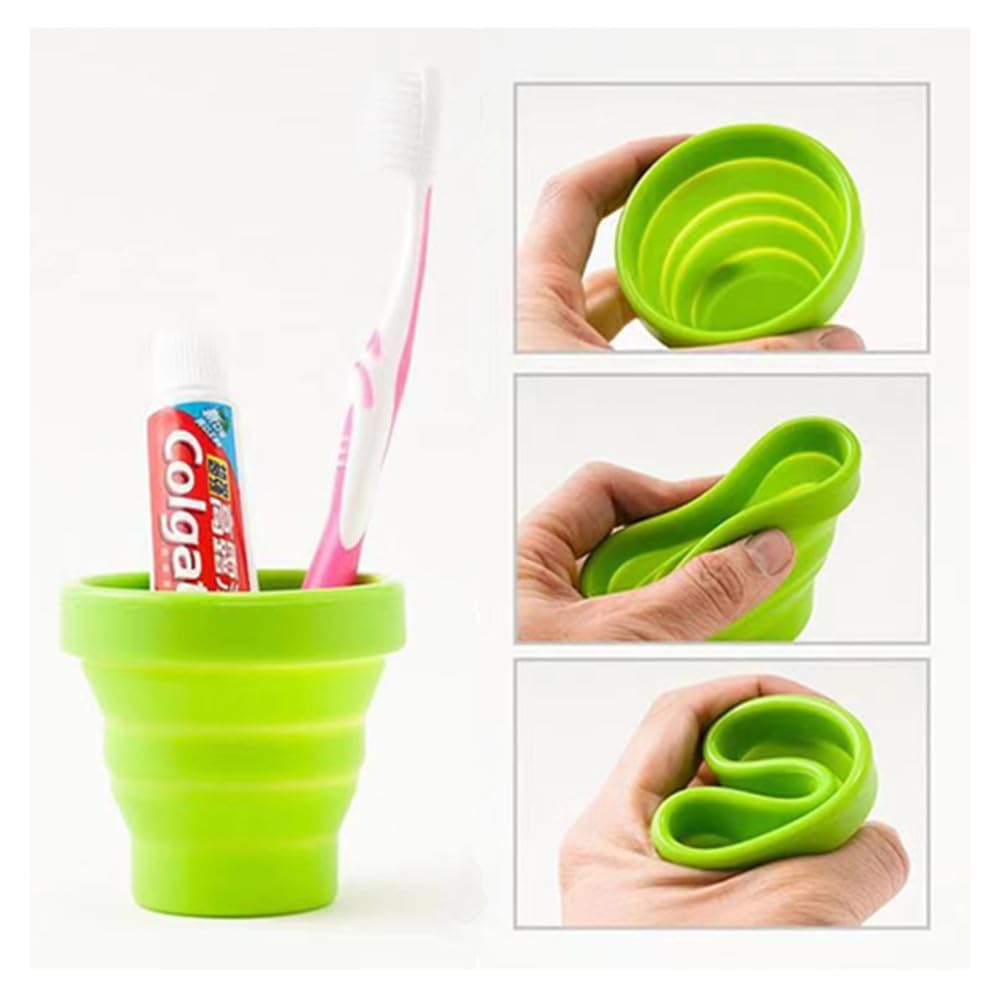 4 bicchieri pieghevoli in silicone, da viaggio, portatili, per acqua, campeggio, viaggi (170 ml)