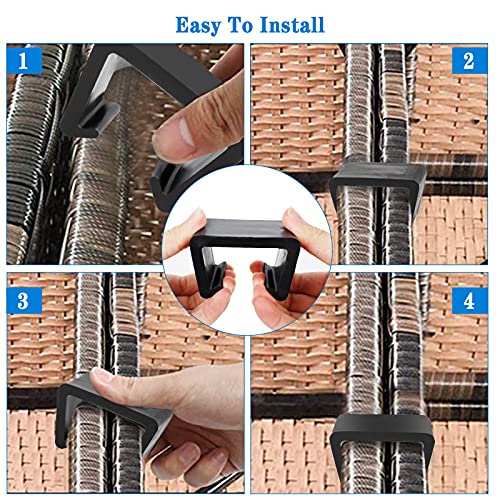 Dadabig 12 PCS Outdoor Patio Wicker, Furniture Alignment Clips Patio Rattan Furniture Clips Plastic Sofa Fasteners Clip Sectional Connector for Rattan Chairs Garden Sofa Furniture - Image 5