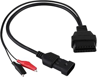 Cabo adaptador OBD2 de plástico e metal, cabo adaptador de 3 pinos para 16 pinos para Fiat, cabo de diagnóstico adequado para Fiat Lancia Alfa Romeo com uma interface fêmea de 3 pinos
