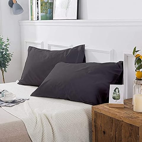 Precious Star Linen Lumber Pillowcase 12x24 Inch Egyptian Cotton 600-TC Envelope Closure Soft Sateen 30x60 CM Cushion Covers Soft & Cozy Decorative Throw Covers for Sofa Couch, Dark Grey Cover