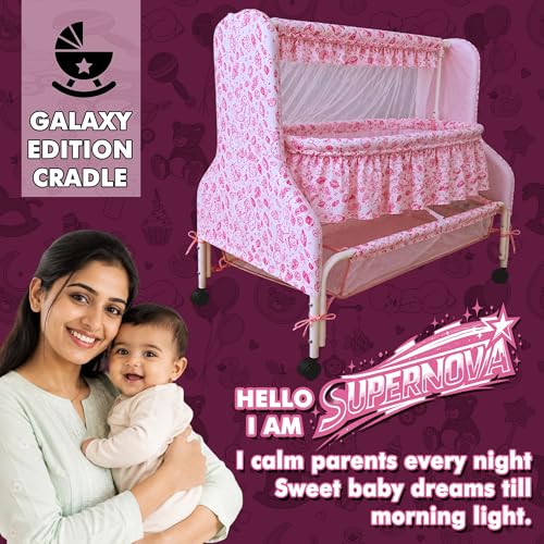 Image of Kiddery Baby Cradle Series Supernova Pink Bassinet